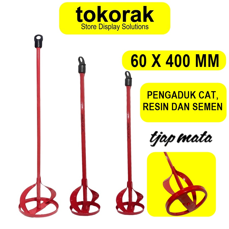 TJAP MATA PENGADUK CAT 60 X 400 MM ALAT PAINT MIXER SEMEN 6 X 40 CM