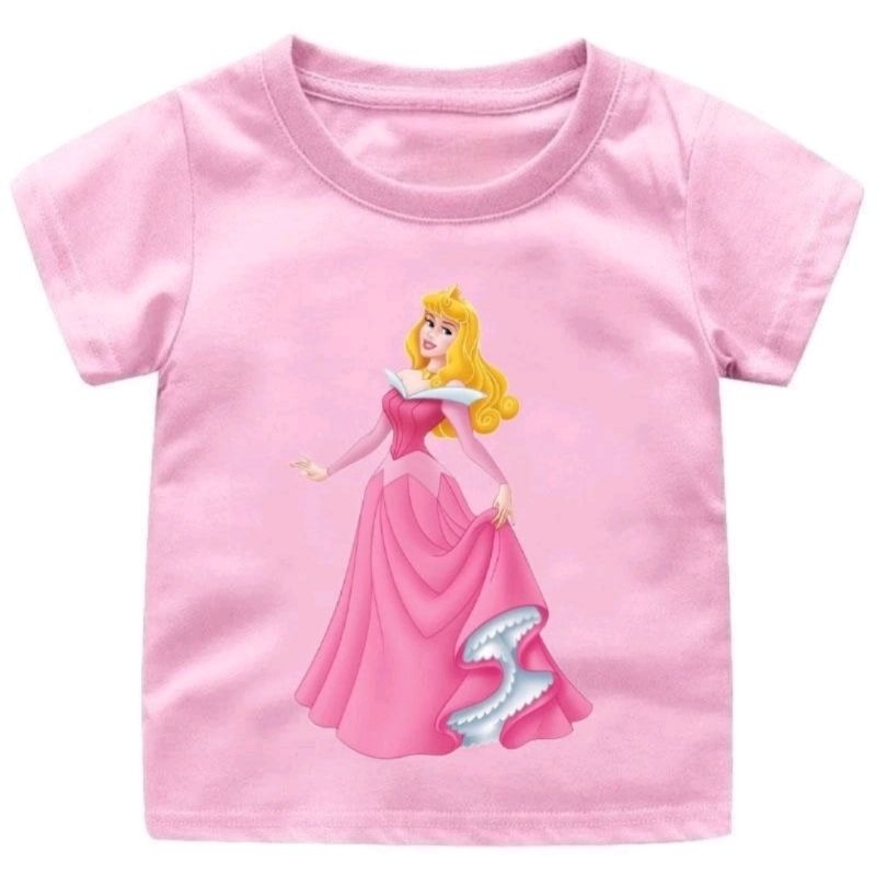 Baju kaos anak cewek PRINCESS AURORA untuk umur 1 -12 tahun