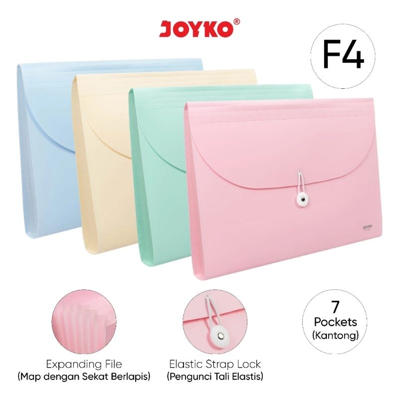 

Expanding File Map Harmonika Folio F4 JOYKO EF-8F4 Pastel Color