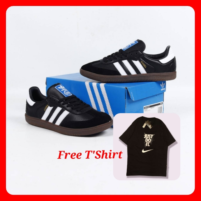 Adidas Samba Vegan Black White Gum pria Original