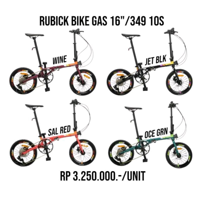 sepeda lipat Rubick bike Gas 16+ 349 FC