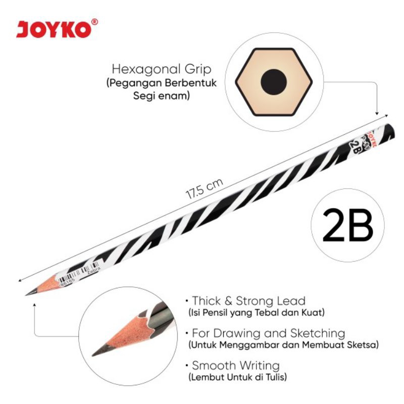 

Joyko Pensil Kayu 2B P-99 /12 Pcs