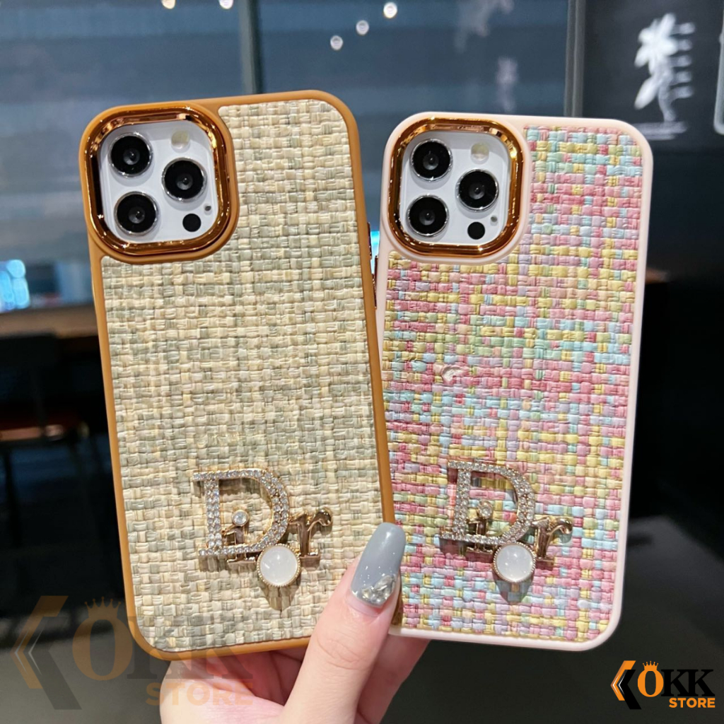 【OKK】Softcase iPhone Casing PREMIUM Kulit Leather DIOR Swarovski Camera Chrome For iPhone X XR 11PRO