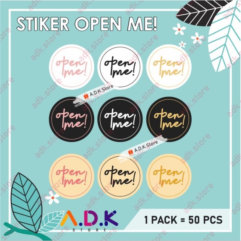 

[50pcs] STIKER OPEN ME!