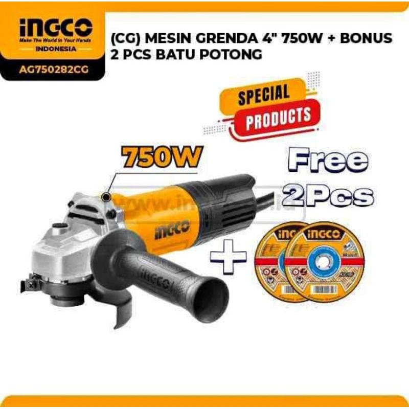 MESIN GERINDA INGCO 4" MURAH BONUS BATU POTONG 2PCS