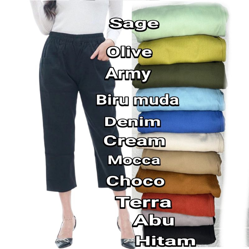 Celana wanita 7/8 katun premium