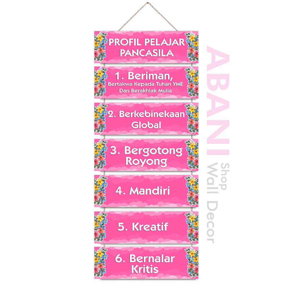 Profil Pelajar Pancasila Hiasan Kelas TK SD SMP Dekorasi Dinding Kelas Profil Pelajar Pancasila