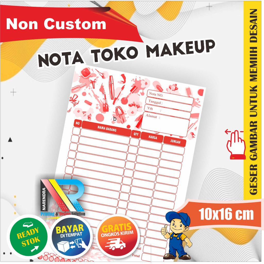 

Nota Kontan Toko Kecantikan Makeup isi 50 2 Rangkap - siap kirim