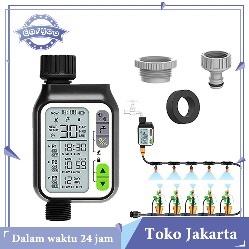 Water Timer Digital Irigasi Garden Timer Rain Sensor Electronic Automatic Garden Irrigation Program
