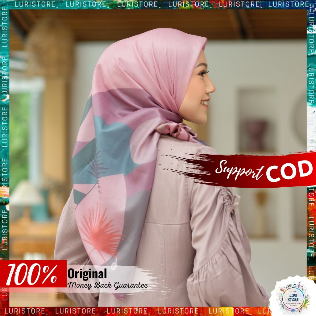 KERUDUNG DEENAY ORI KIRA PEACH SKIN Hijab Jilbab Segi Empat Segiempat Voal Motif Denay Terbaru