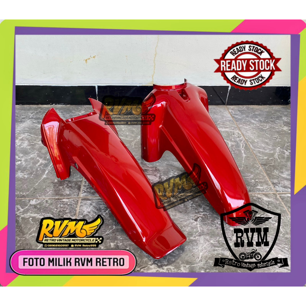 spakbor depan set honda astrea grand maroon slebor depan astrea grand bulus legenda set jialing maro