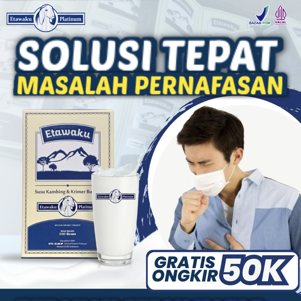 

Etawaku Platinum || Susu Kambing Segar Etawa Provit Bubuk Krimer Nabati Atasi Masalah Pernafasan Asma Bronkitis Sesek Napas Sesak Nafas Tingkatkan Imunitas Daya Tahan Tubuh Isi 200gr