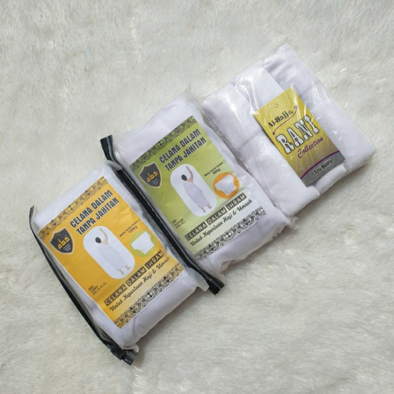 Celana dalam ihrom pria tanpa jahitan untuk haji dan umroh | perlengkapan haji dan umroh lengkap di 