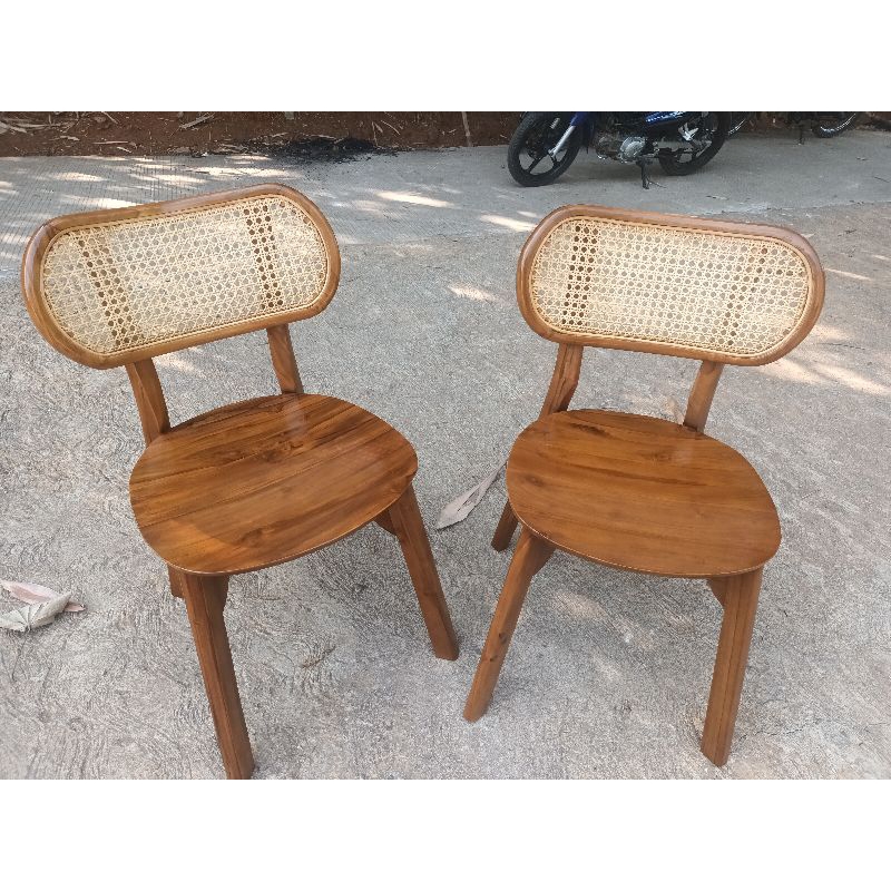 PROMO KURSI ROTAN KACANG KAYU JATI KURSI CAFE ROTAN JATI | KURSI MAKAN ROTAN FURNITURE JATI JEPARA |