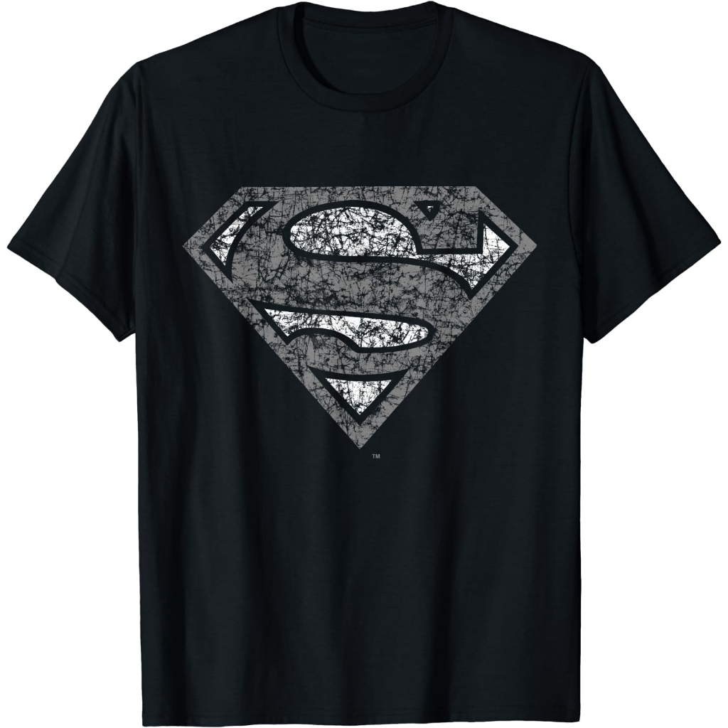 Baju Dewasa DC Superman Logo Distressed T-Shirt Fashion Pakaian Atasan Kaos Laki Pria Wanita Model T