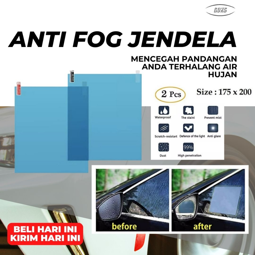 STIKER KACA FILM MOBIL JENDELA OVAL STICKER ANTI EMBUN ANTI GORES ANTI KABUT ANTI DEBU ANTI MINYAK A