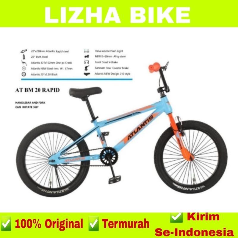 Sepeda Anak BMX 20 Atlantis RAPID Stang Rotor - Rem Torpedo Besi
