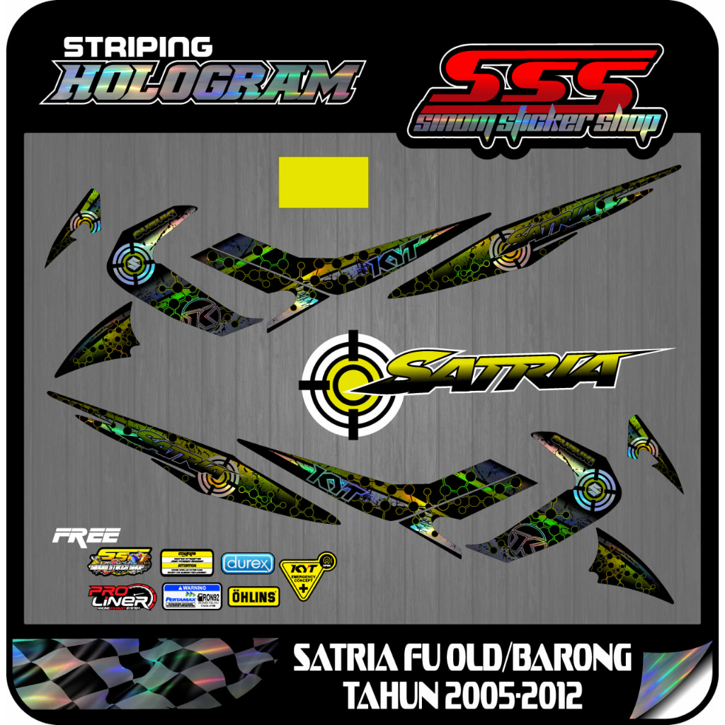 Sticker Striping Full Hologram Satria FU Old/Barong Motif KYT Iannone