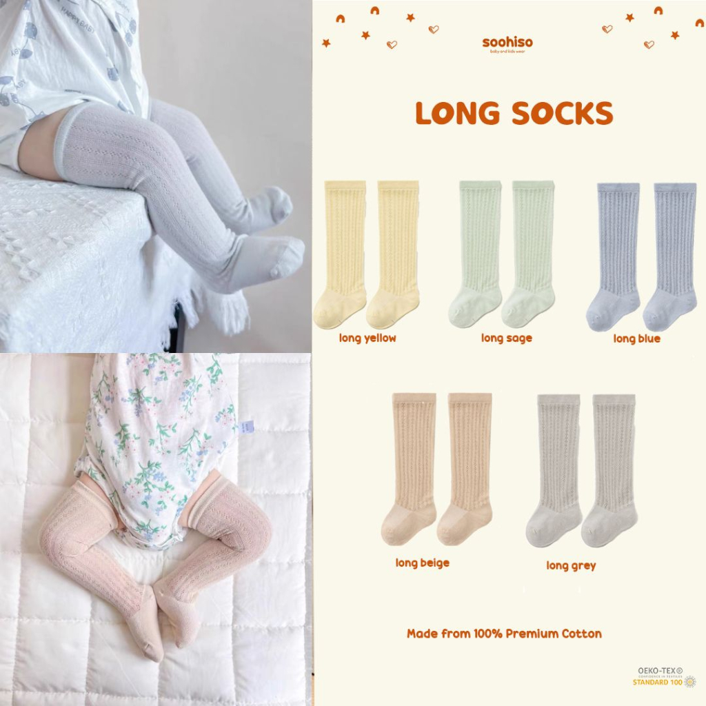 Soohiso Kaos Kaki Anak Bayi / Kaus Kaki Panjang Bayi Perempuan Kaos Kaki Anak Lucu