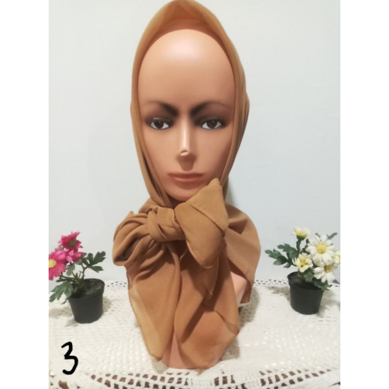 hijab/jilbab segi empat murah premium polos/kerudung polos segi empat Polycotton/katun