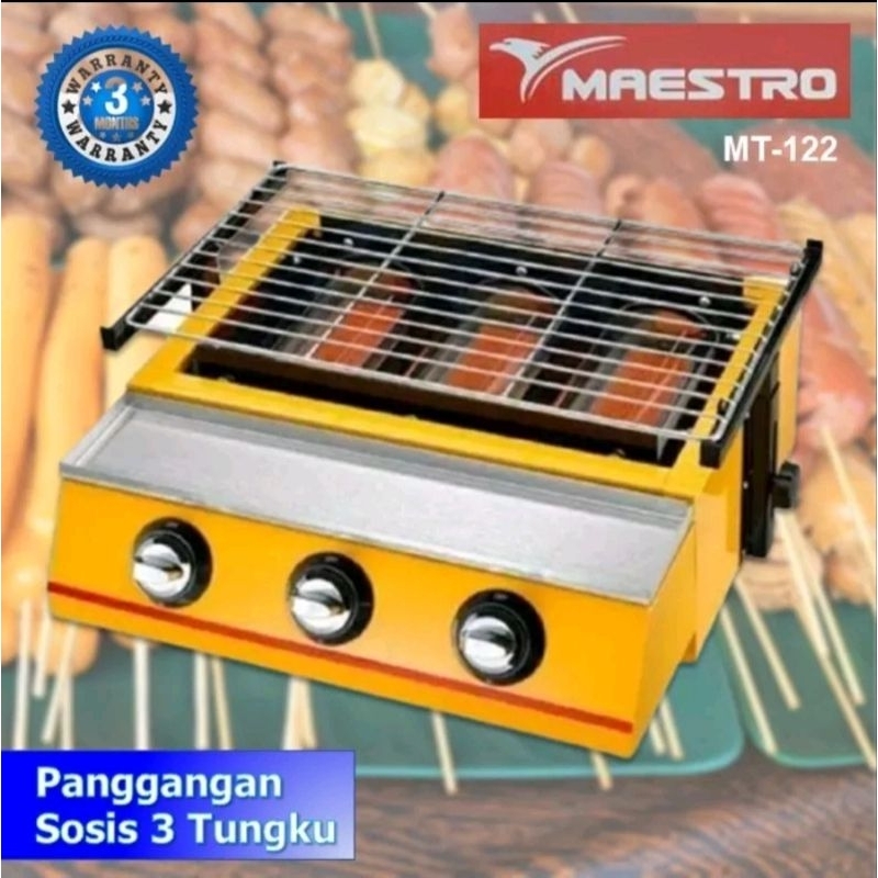 Pemanggang Sosis 3 Tungku Maestro MT122/Gas Roaster Maestro MT-122