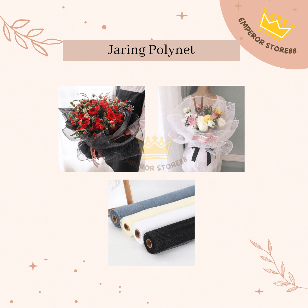 

Flower Wrapping Paper Jaring Polynet Korea Mesh Roll / Kertas Buket Bunga Florist