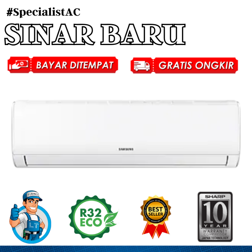 AC SAMSUNG 1/2 PK - AR05BGHQ - R32 + PASANG