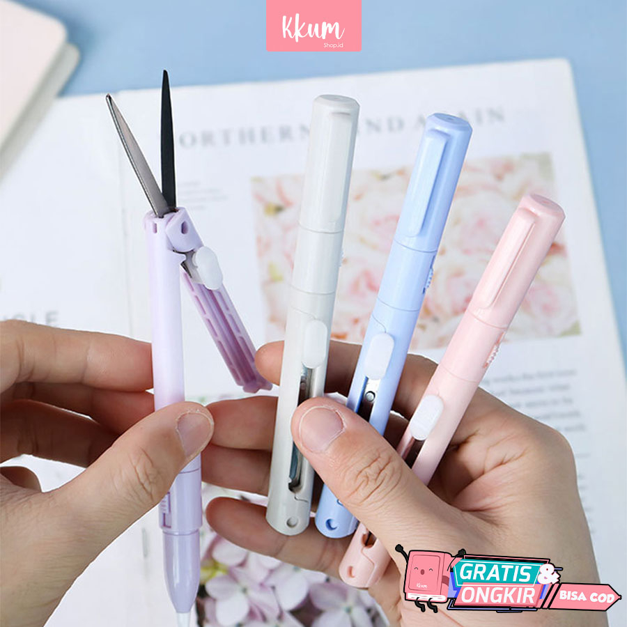 

2 in 1 Cutter Gunting kertas macaron/ Gunting multifungsi/ Pisau ukir portable