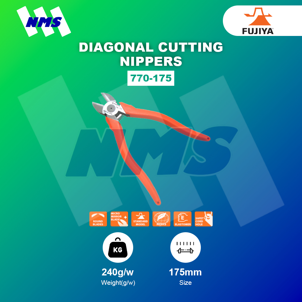 Tang Potong FUJIYA 770-175 Diagonal Cutting Nippers Japan