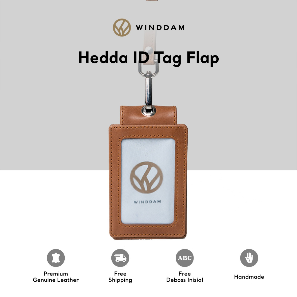 

WINDDAM - ID Tag Card Holder / Lanyard Flip Magnet Kulit Asli - Hedda