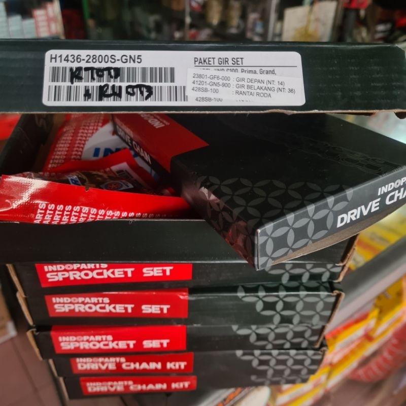 Gir set komplit indopart (gir depan belakang rantai) grand, legenda, prima