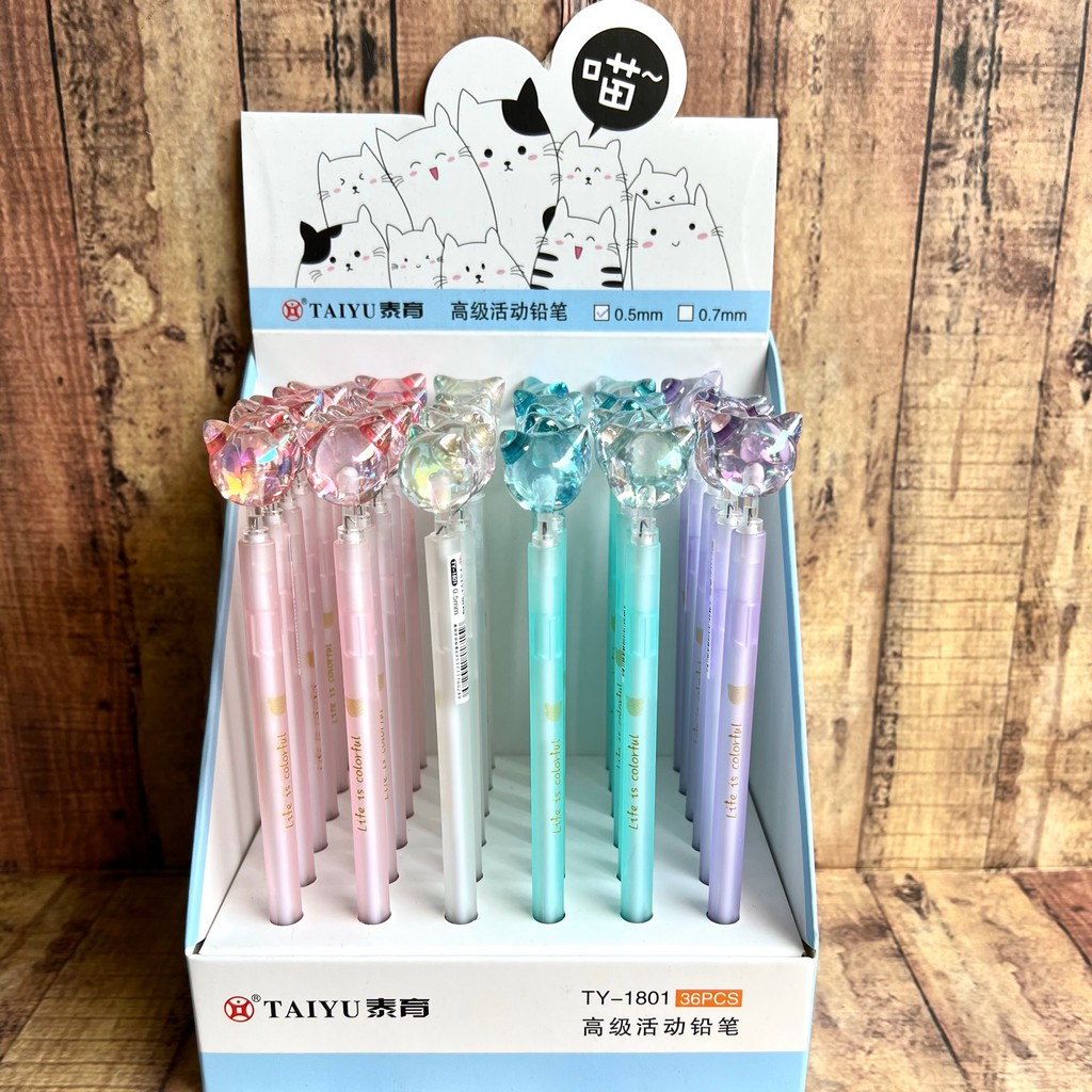 

Pensil Mekanik Taiyu 0.5mm - Mechanical Auto Pencil Cat TY-1801 - Pensil Cetit Kepala Kucing