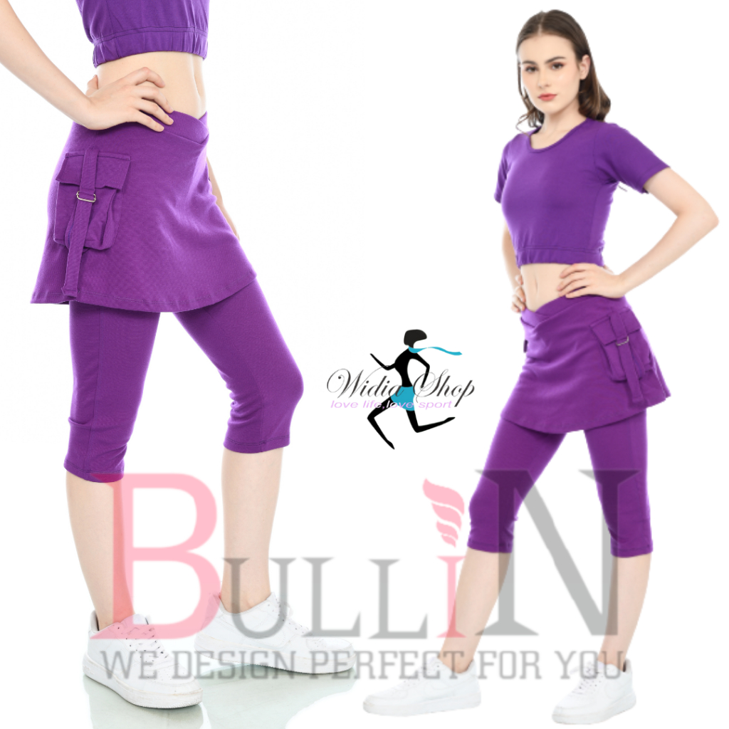 Celana senam rok kantong pendek/ celana rok pendek berkantong | BULLIN