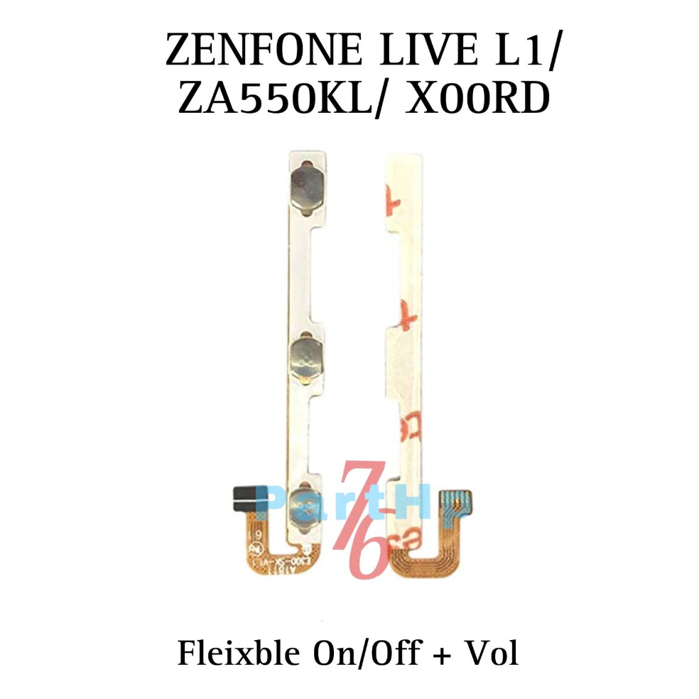 Flexible Konektor Power On Off + Volume Zenfone Live L1 / ZA550KL / X00RD - Flexibel Fleksibel Fleks