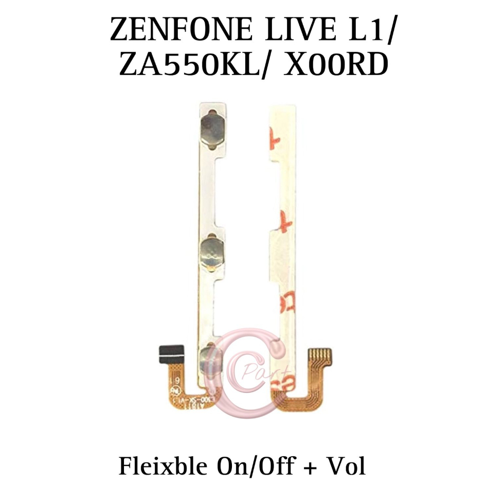 Flexible Konektor Power On Off + Volume Zenfone Live L1 / ZA550KL / X00RD - Flexibel Fleksibel Fleks