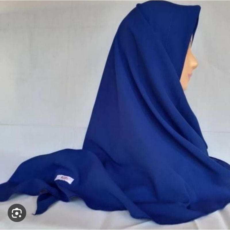 Jilbab Segitiga Instan Biru Elektrik