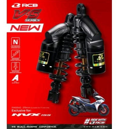 RACING BOY (RCB) V-S SERIES NEW SHOCK BREAKER/ABSORBER/SUSPENSION SIZE 275MM UNTUK MOTOR NVX155/AERO