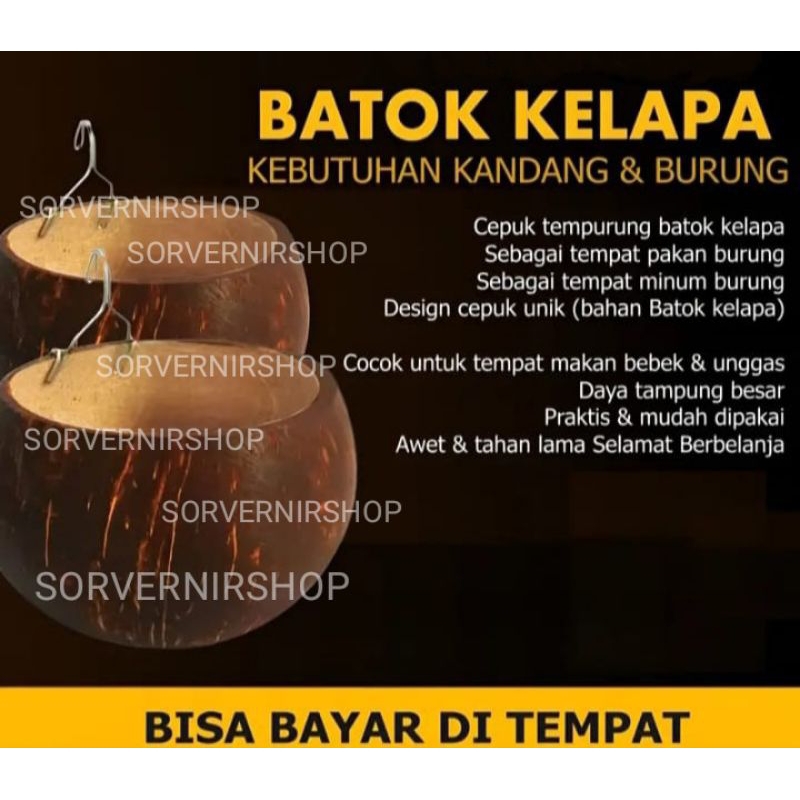 BATOK KELAPA WADAH PAKAN MINUM BURUNG