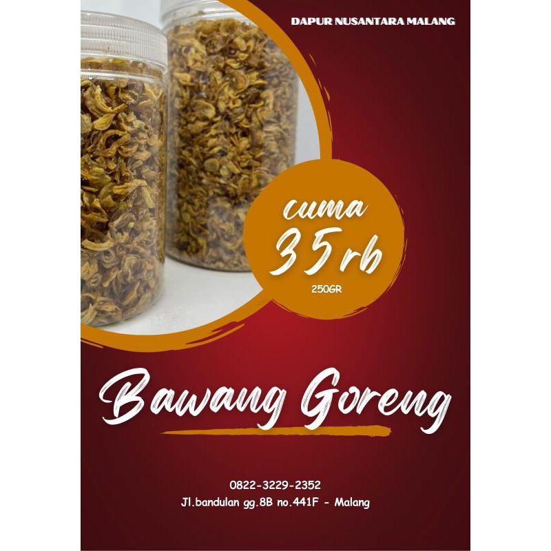 

Bawang Goreng Probolinggo 250 Gram Murni Tanpa Tepung