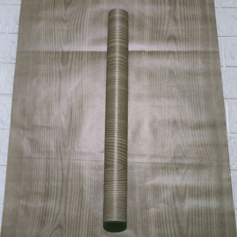 Wallpaper Sticker Dinding Kayu Coklat Dekorasi Dinding Ruang Tamu Kamar Tidur Mewah Jendela Pintu Le