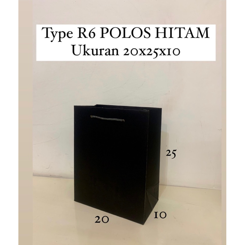 

PAPERBAG R6/R7 HITAM ukuran PxTxL 20x25x10