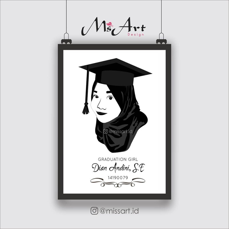 Siluet wajah kado wisuda ulang tahun dll