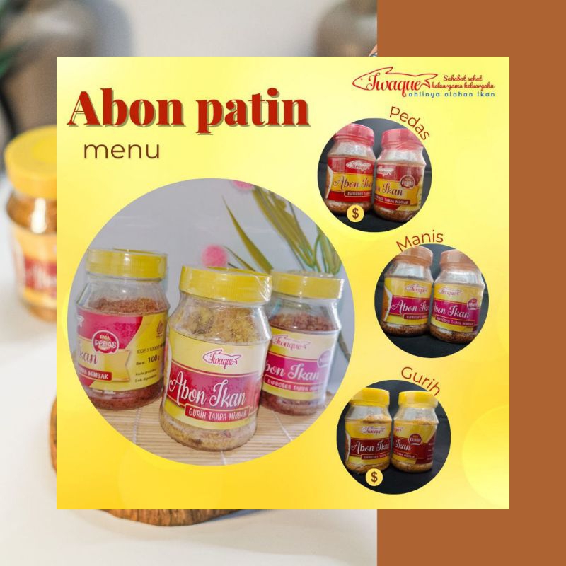 

Swaque Abon Ikan Patin 100 Gr Premium Non MSG Halal Tanpa Pengawet Fresh Terlaris Pedas Gurih Manis Tanpa Minyak Rempah Alami