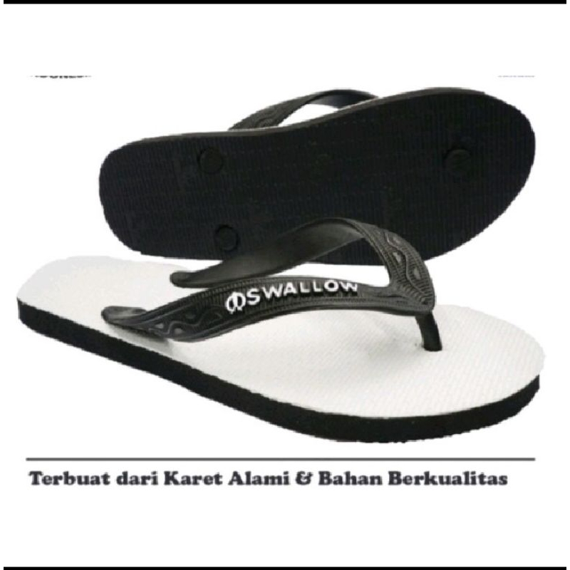 Sandal Jepit Swallow Original Hitam Putih