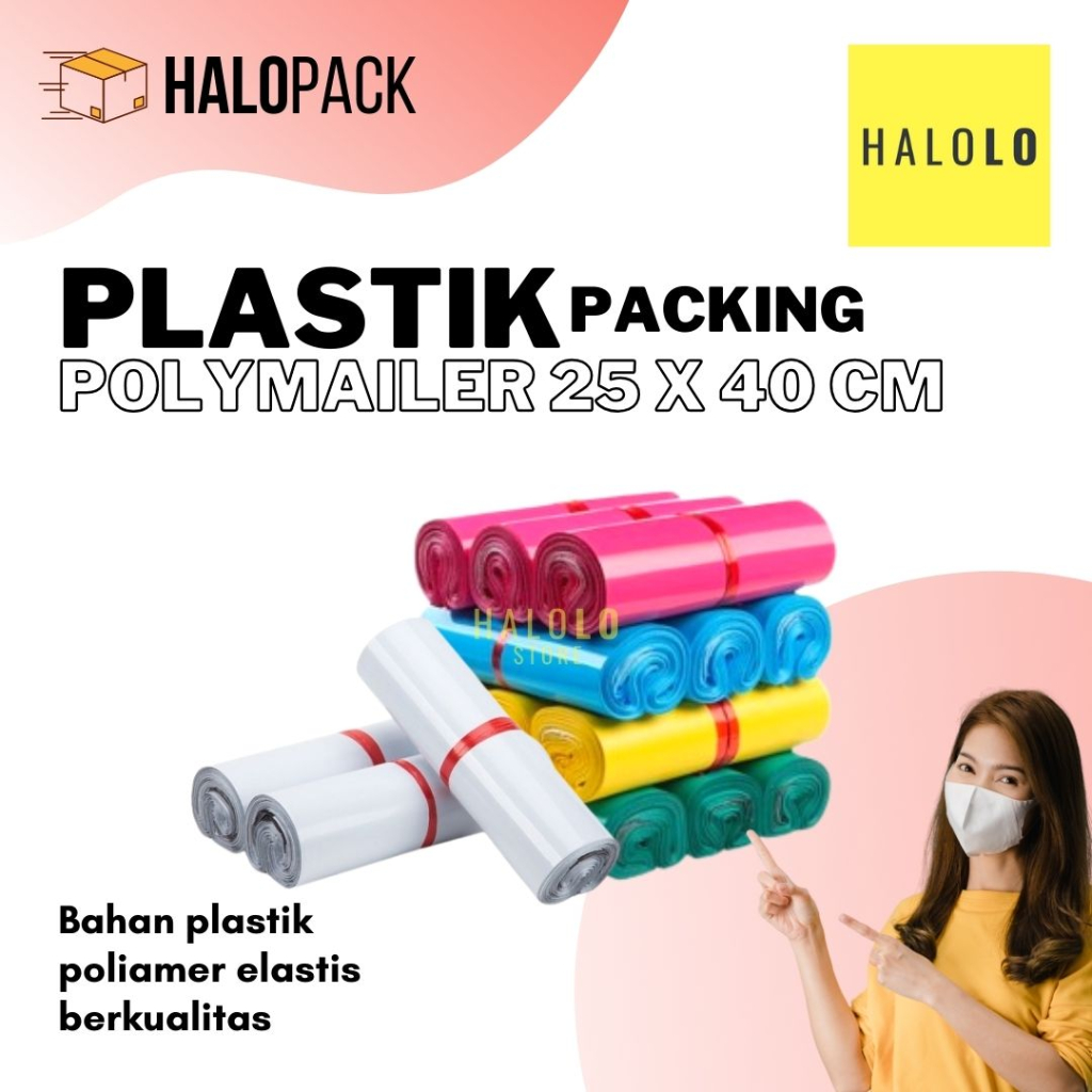 

Kantong Plastik Polymailer Amplop Packing Online Poly Mailer 25x40 cm Warna Warni