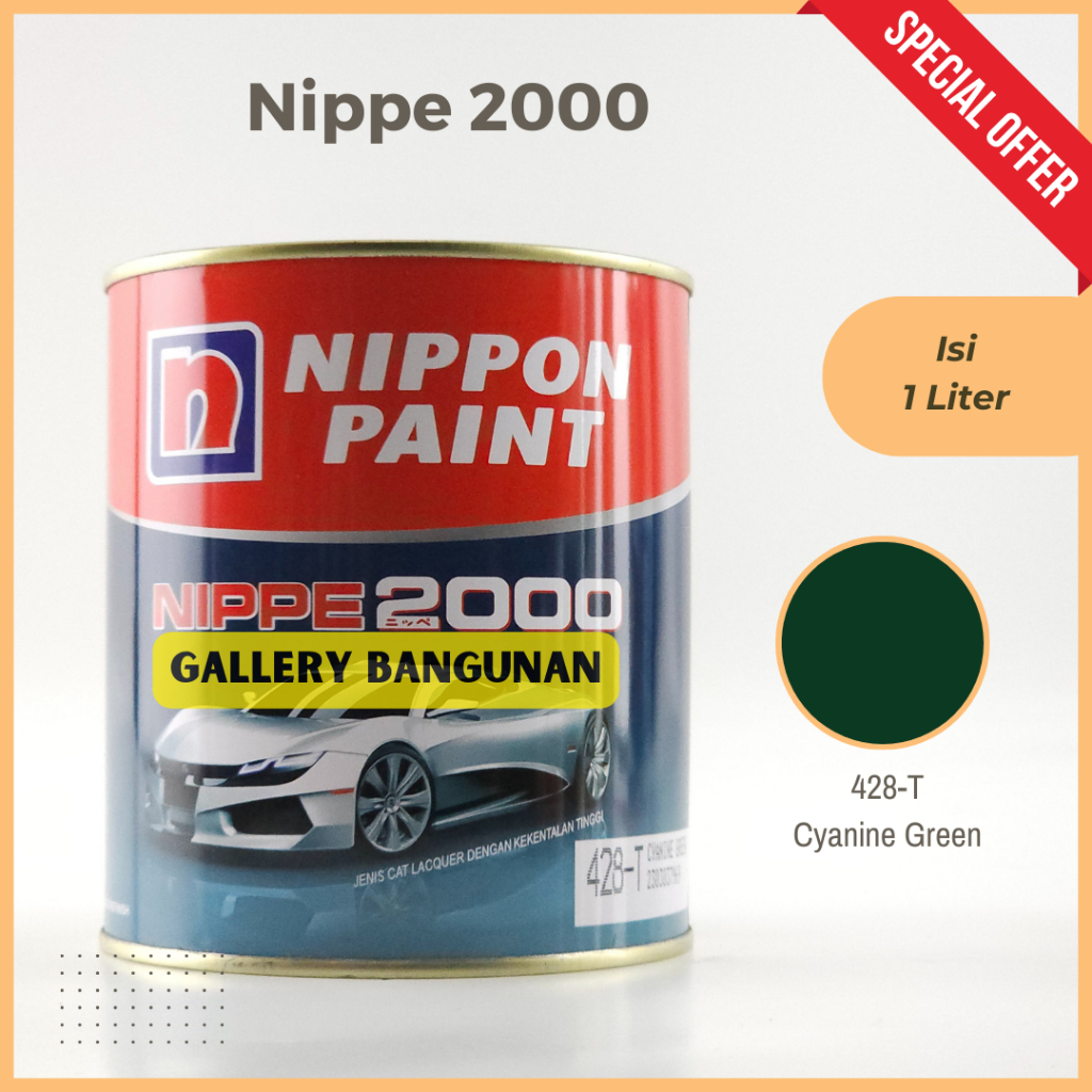 

Nippe 2000 Np 428 T Cyanine Green Cat Kayu Besi NC Nippon Paint Kemasan 1 Liter