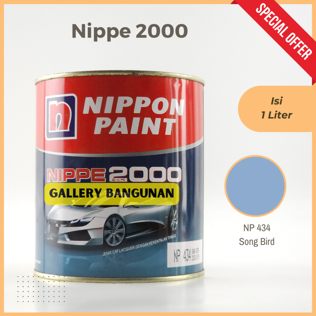 

Nippe 2000 Np 434 Song Bird Cat Kayu Besi NC Nippon Paint Kemasan 1 Liter