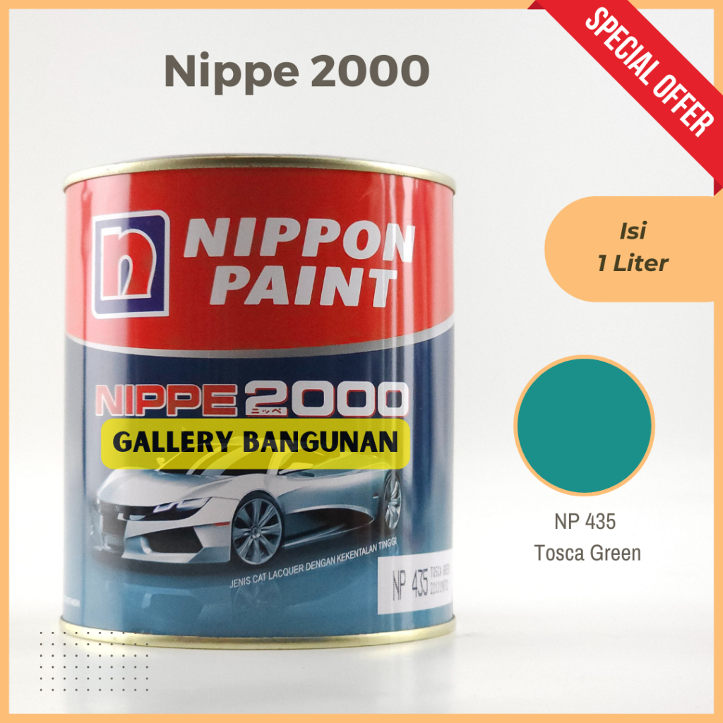 

Nippe 2000 Np 435 Tosca Green Cat Kayu Besi NC Nippon Paint Kemasan 1 Liter