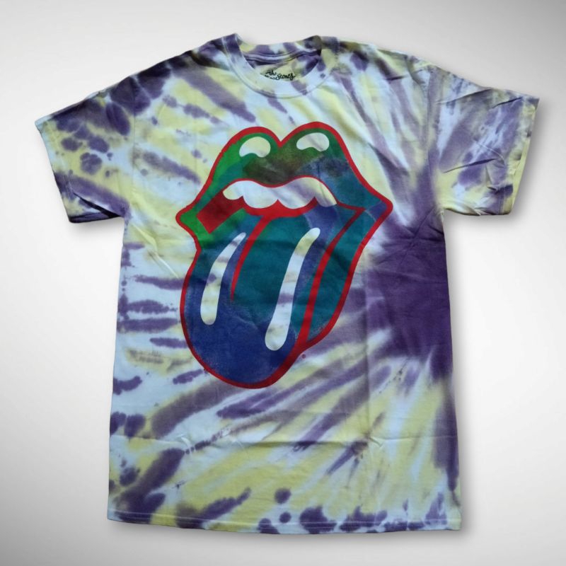 KAOS BAND OFFICIAL THE ROLLING STONES - MULTI COLORED TONGUE TIE DYE