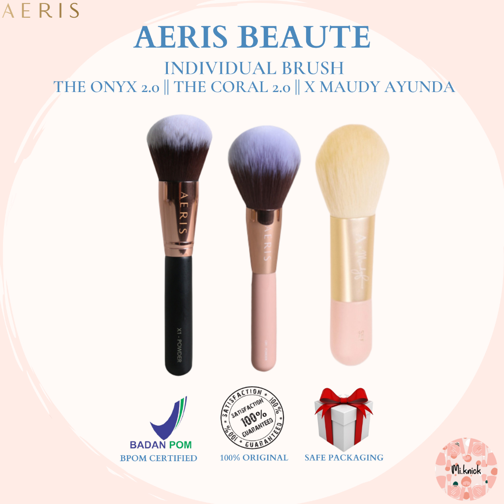 AERIS BEAUTE Individual Brush The Onyx 2.0 The Coral 2.0 x Maudy Ayunda Signature Retractable